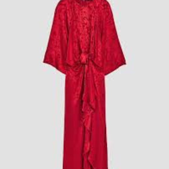 Zara Midi Red Jacquard Dress - Picture 6 of 9